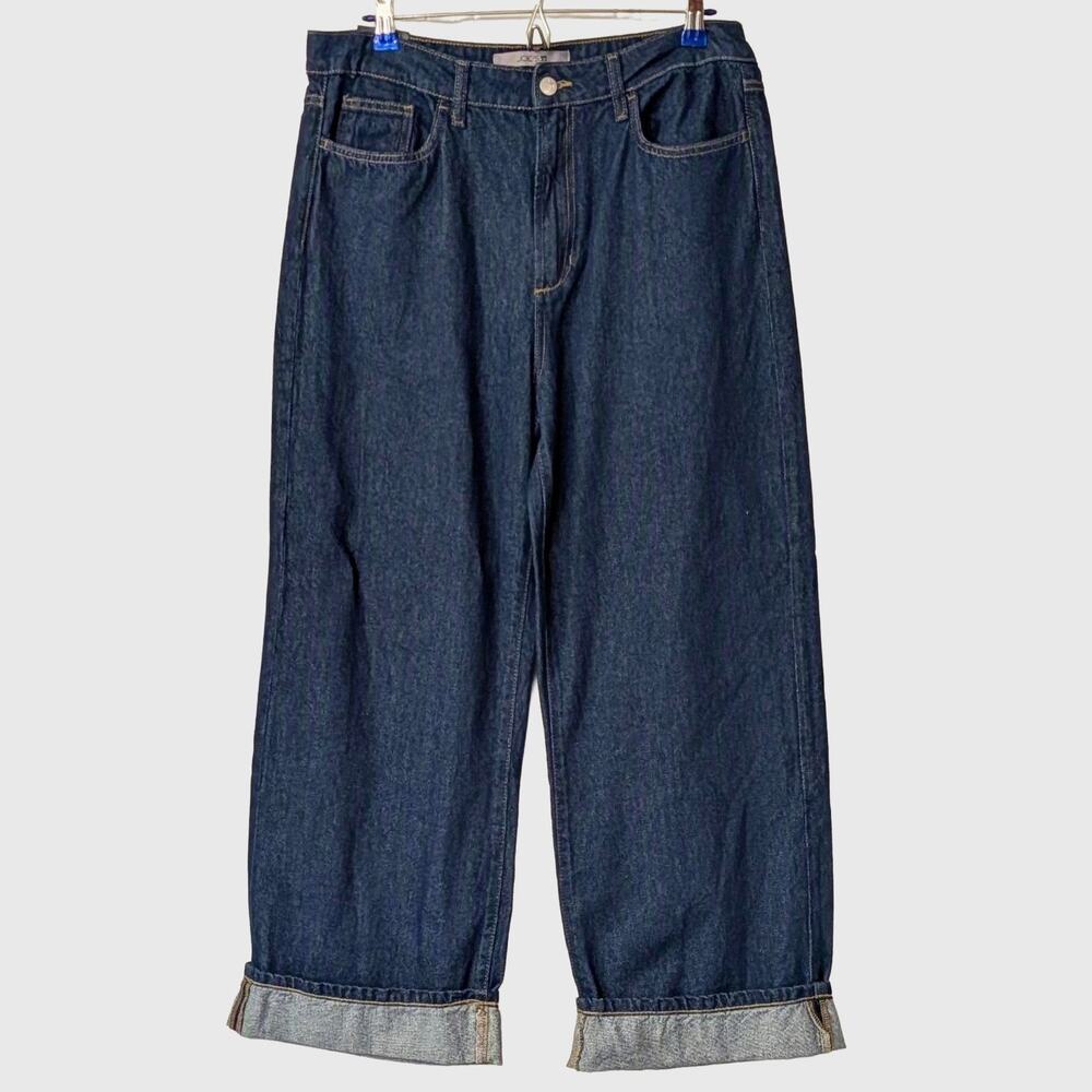 Joe's Jeans Hackney Wide Leg Jeans 31 NWT Cuffed Crop Dark Wash High Rise Denim